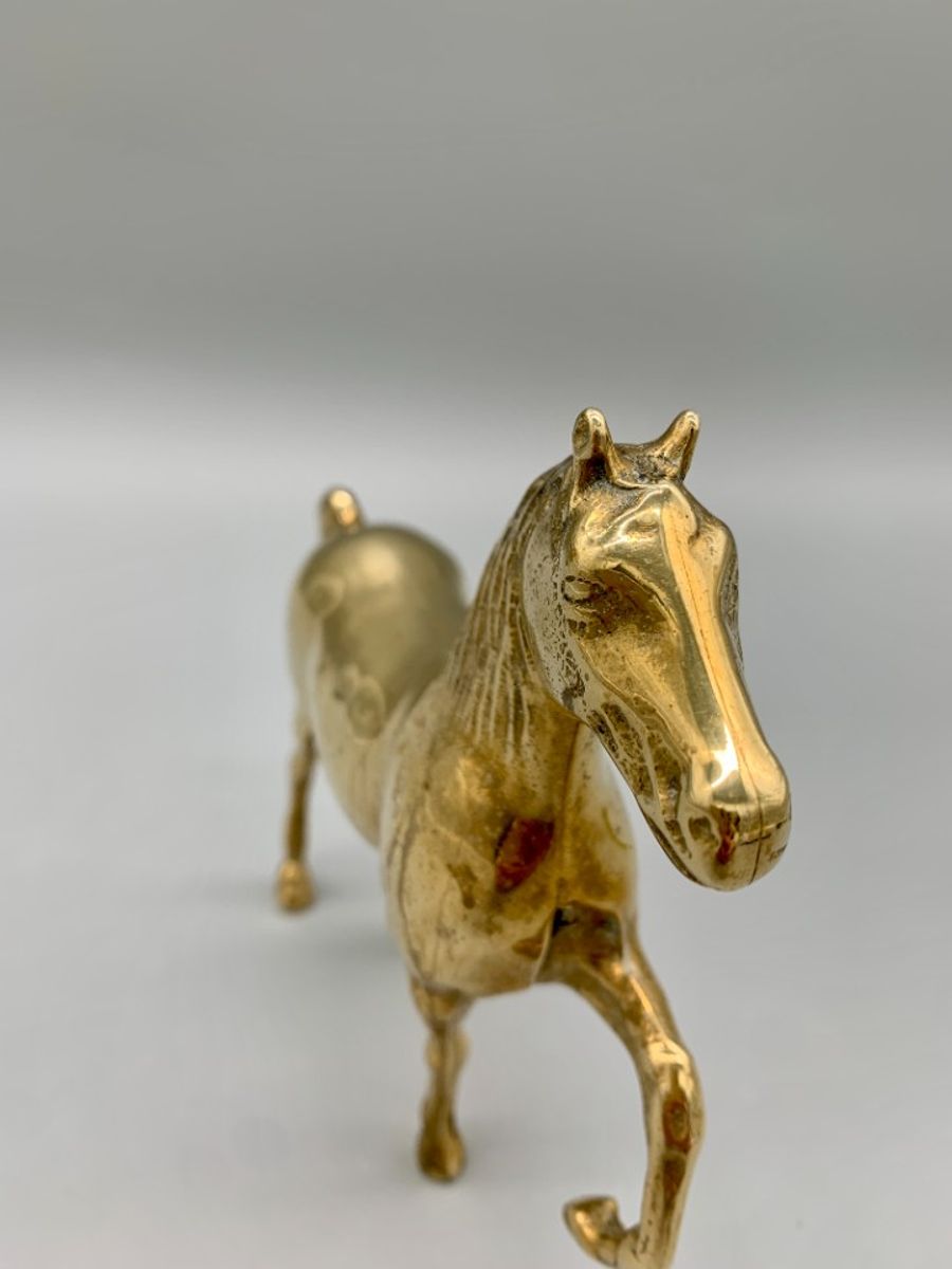 Vintage Massief Messing Paard 60's image 8