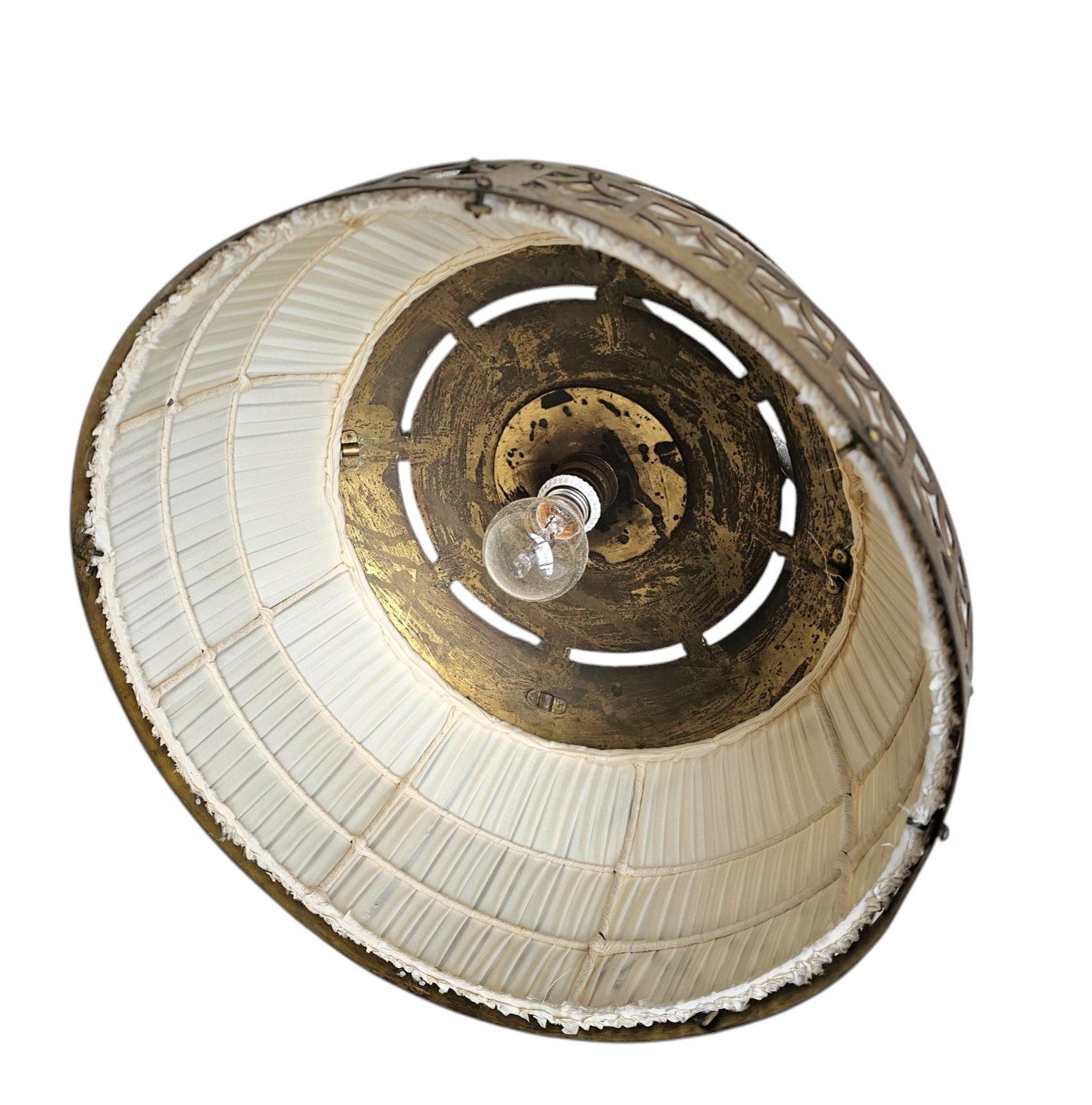 Amsterdamse School / Hanging Lamp / Copper / Linen / 1920s / Johanna Van Eijbergen For G.dikkers image 3