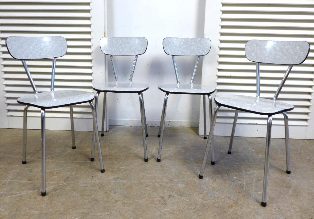 Mooi Set Van 4 Vintage Retro Formica Stoelen image 13