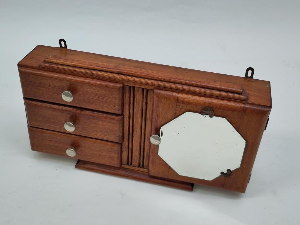 Vintage Houten Art Deco Kastje Medicijnkastje Hout image 5