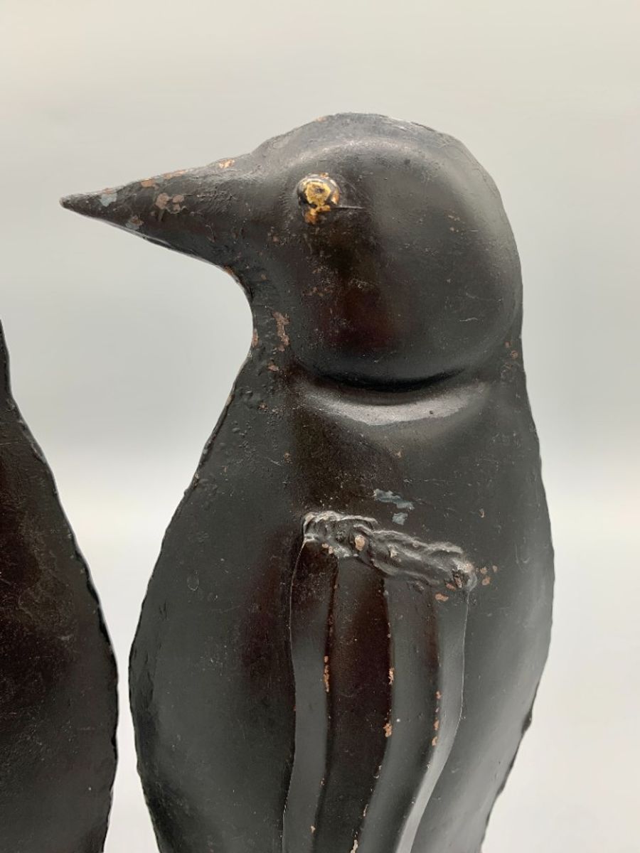 Set Vintage Metalen Pinguïns Zwart Handgemaakt image 8