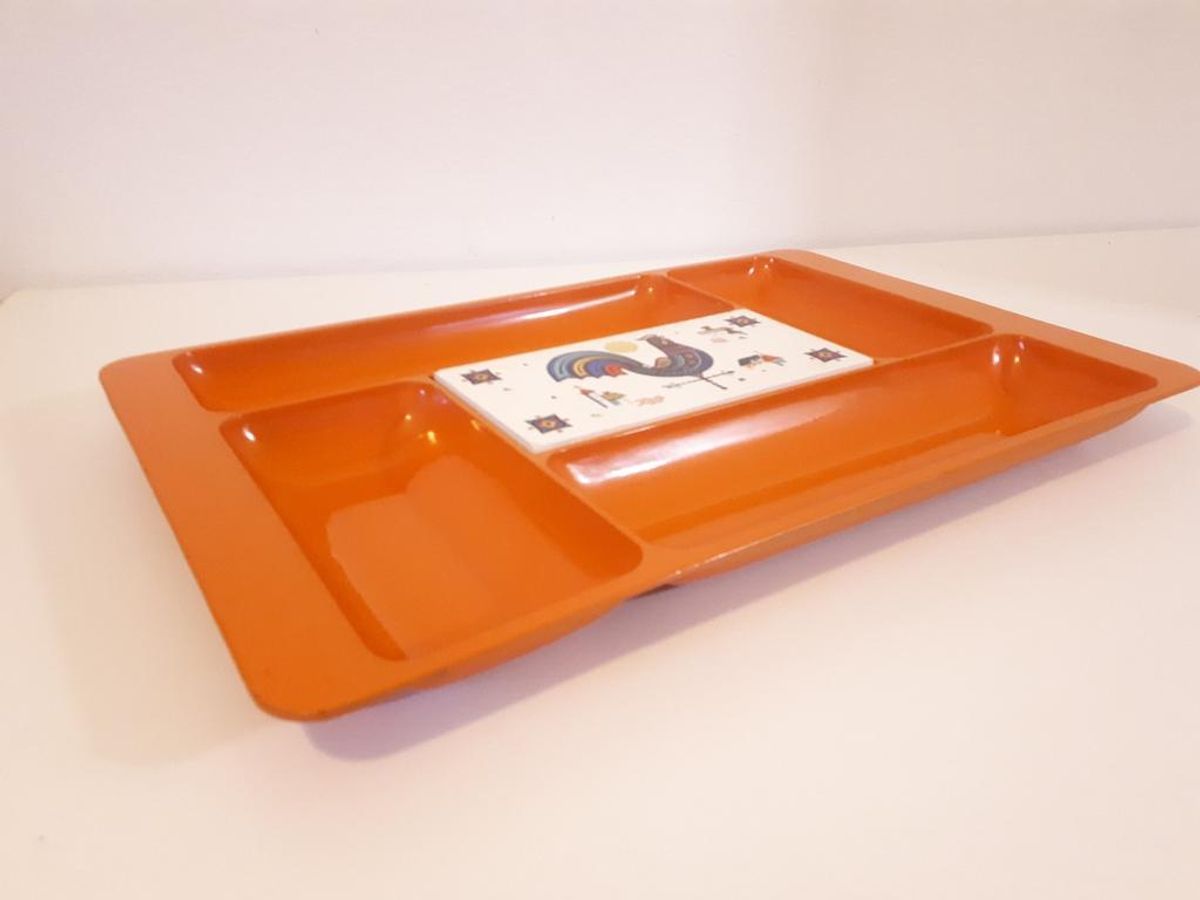 Vintage Hapjes Schaal Kaasplank Retro Oranje Jaren 70 image 5