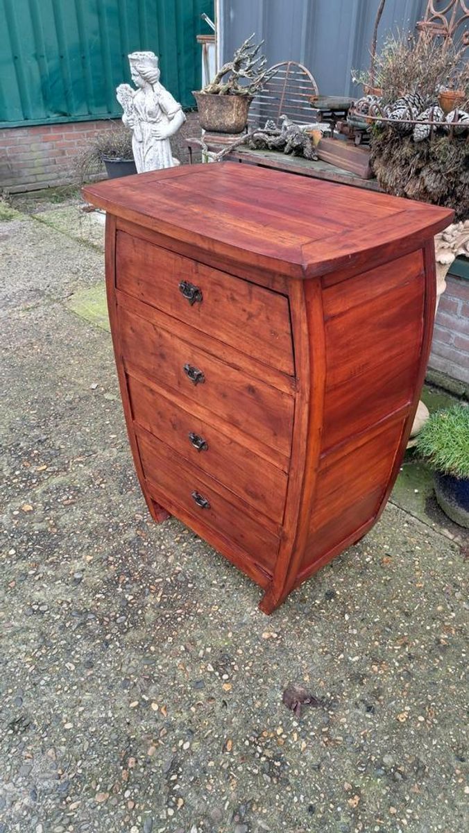 Unieke Teakhouten Ladenkast, Apothekerskast, Halkast image 5