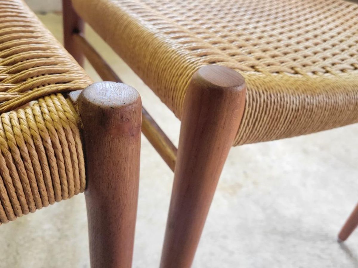 Set Van Zes Model 75 Stoelen In Teak Van N.o. Moller image 20
