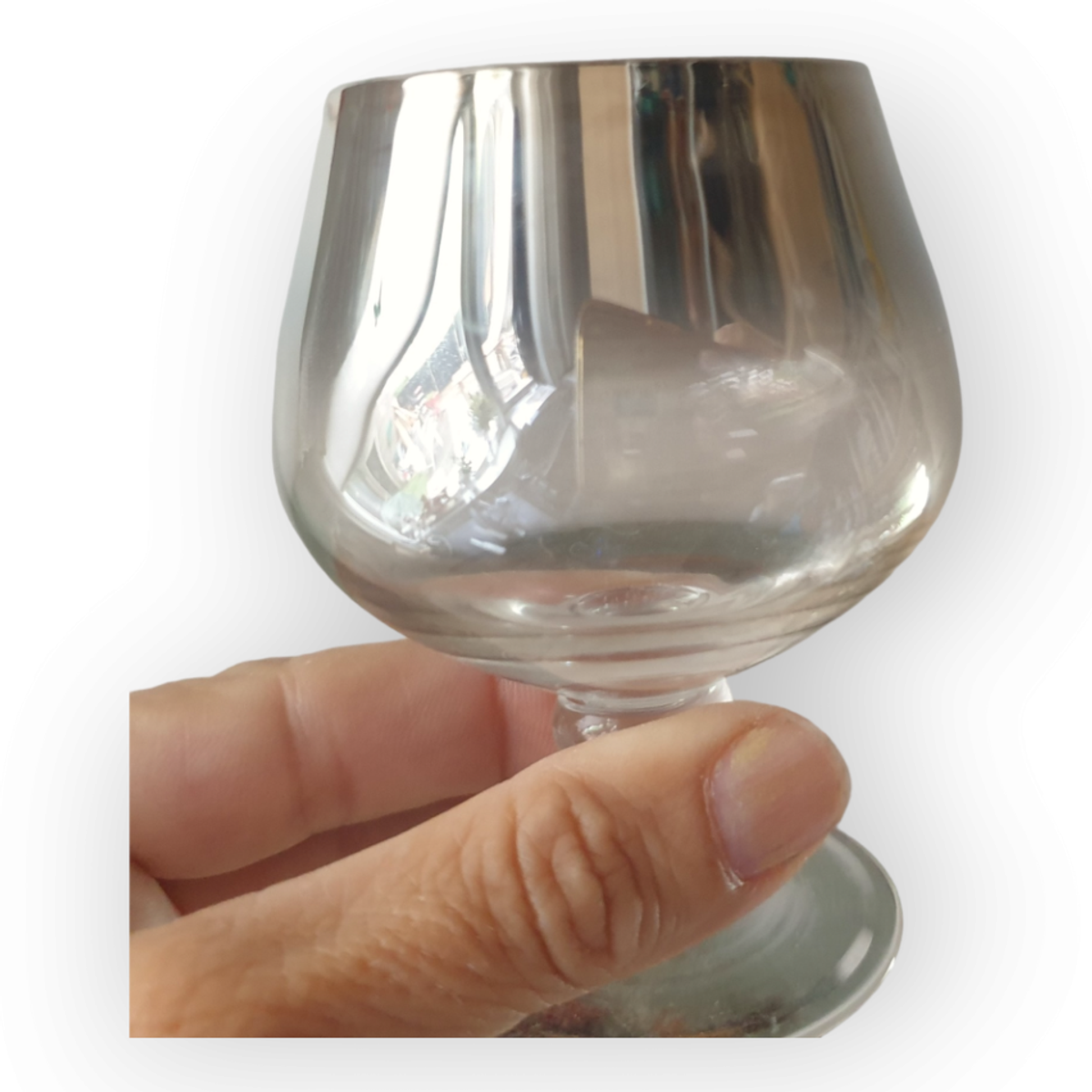 Set Van 11 Vintage Jaren 60 Zilver Ombre Cognac Glazen image 6