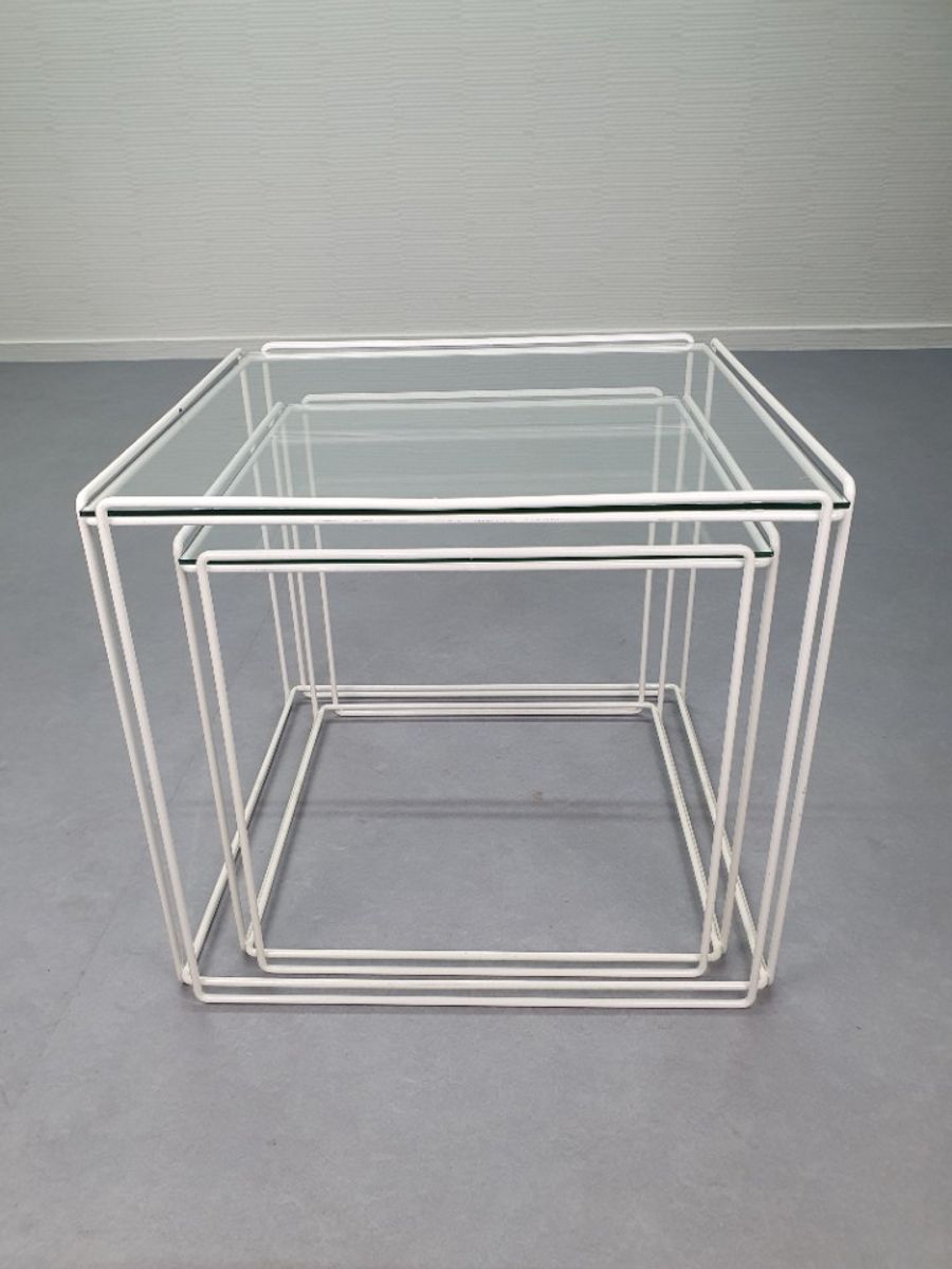 Max Sauze Bijzettafel. Vintage Salontafel 'isocele' Wit. image 13