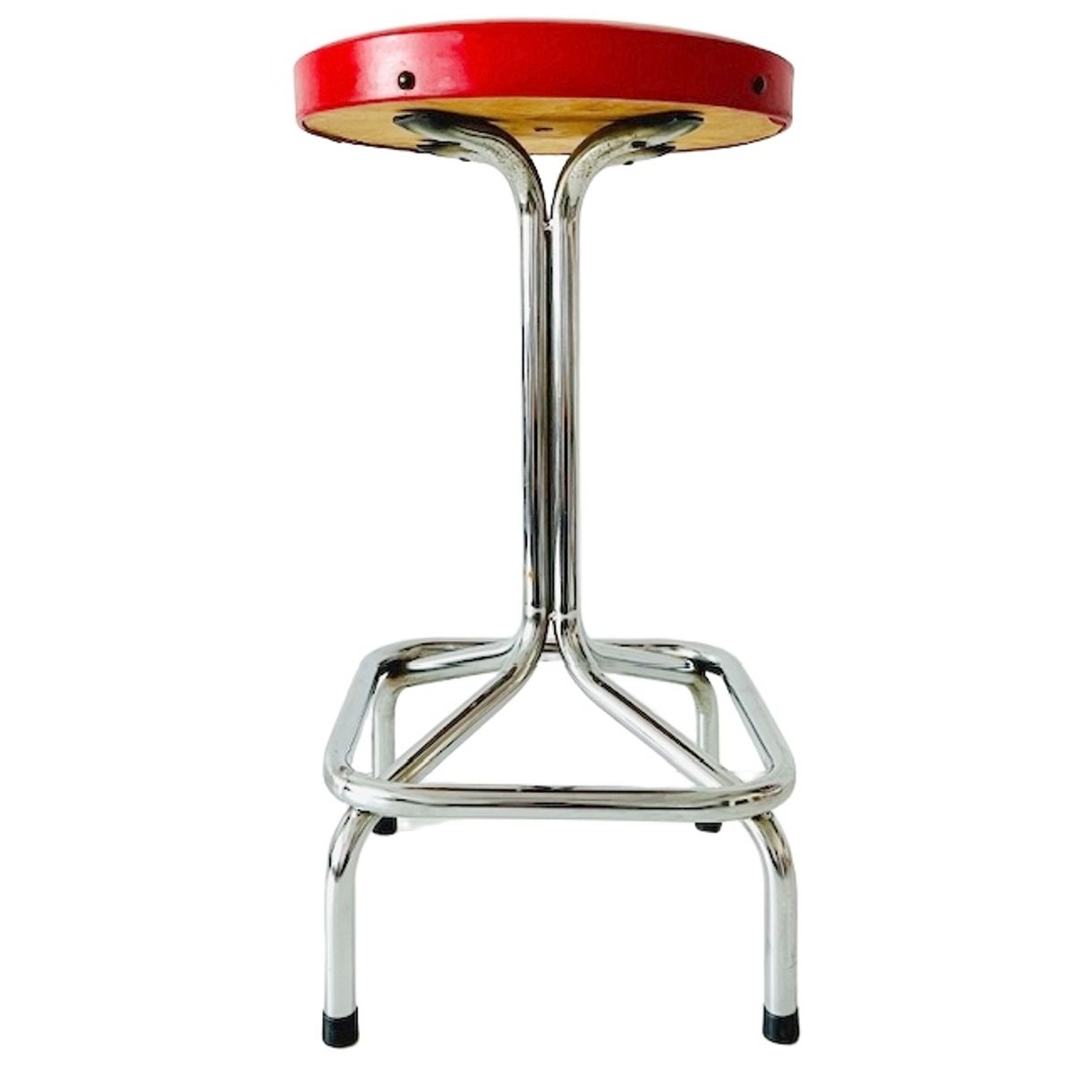Vintage Buisframe Kruk Chroom Rood image 3