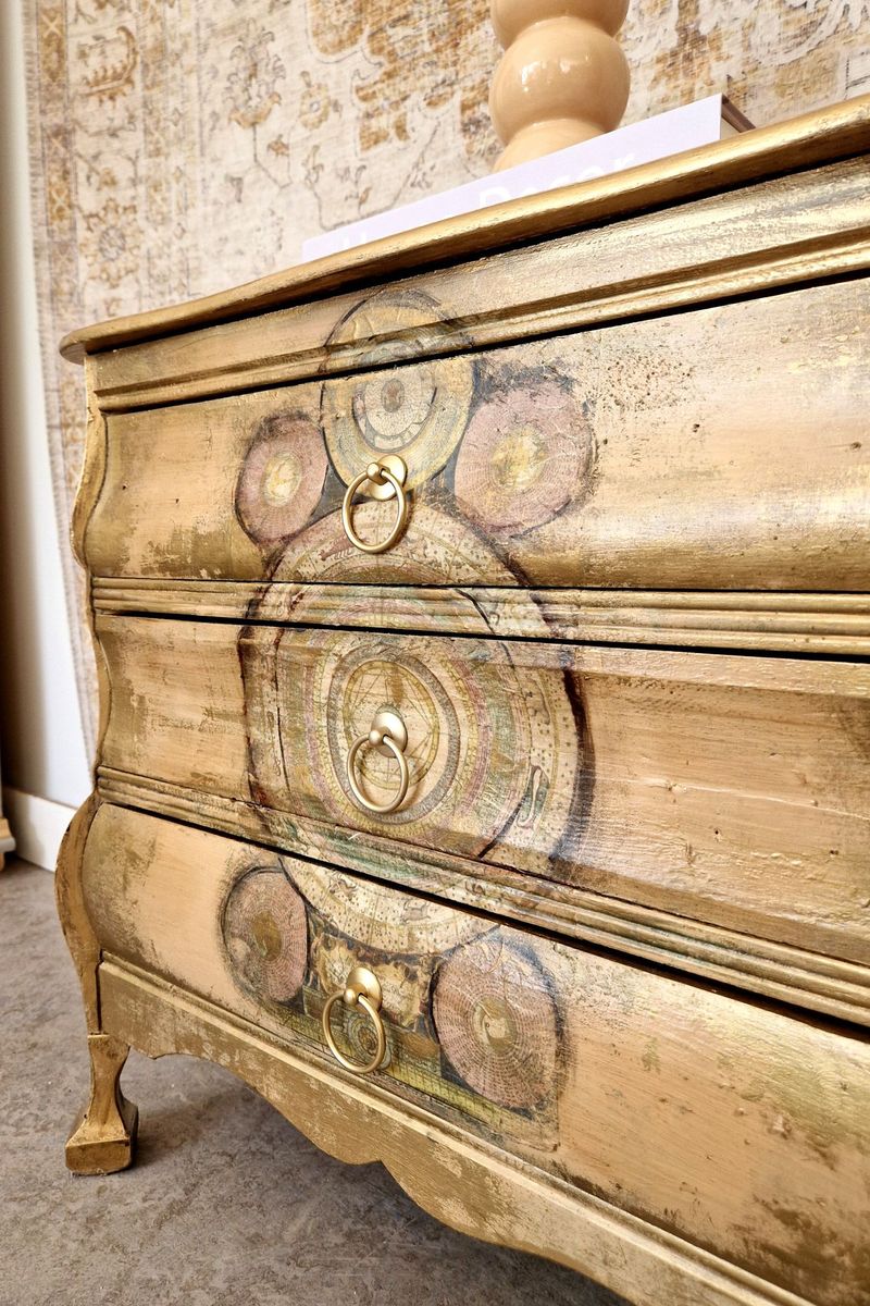 Vintage Look Ladekastje Met Drie Lades image 2