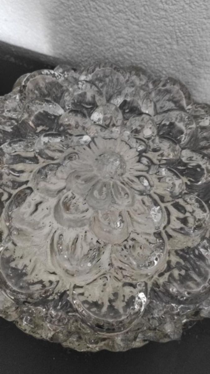 Vintage Plafondlamp Glas Bloem image 3