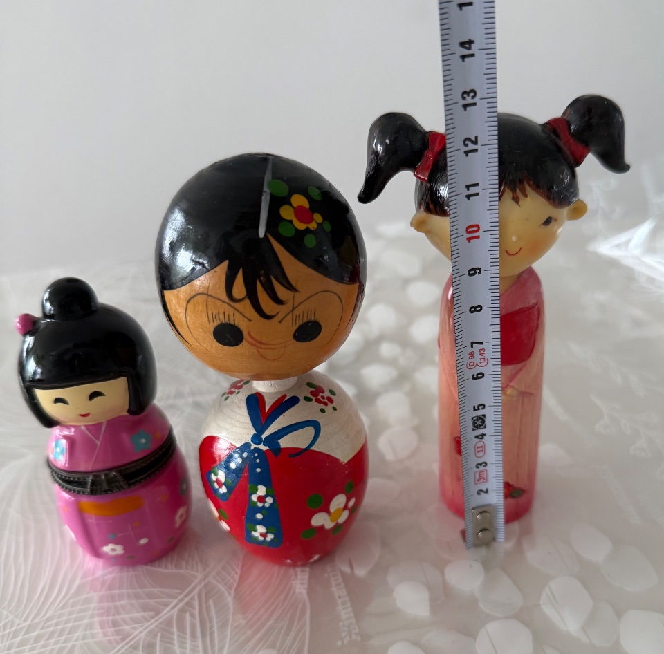 5 X Leuke Houten Japanse Stijl Beeldjes Met Bewegende Hoofd image 5