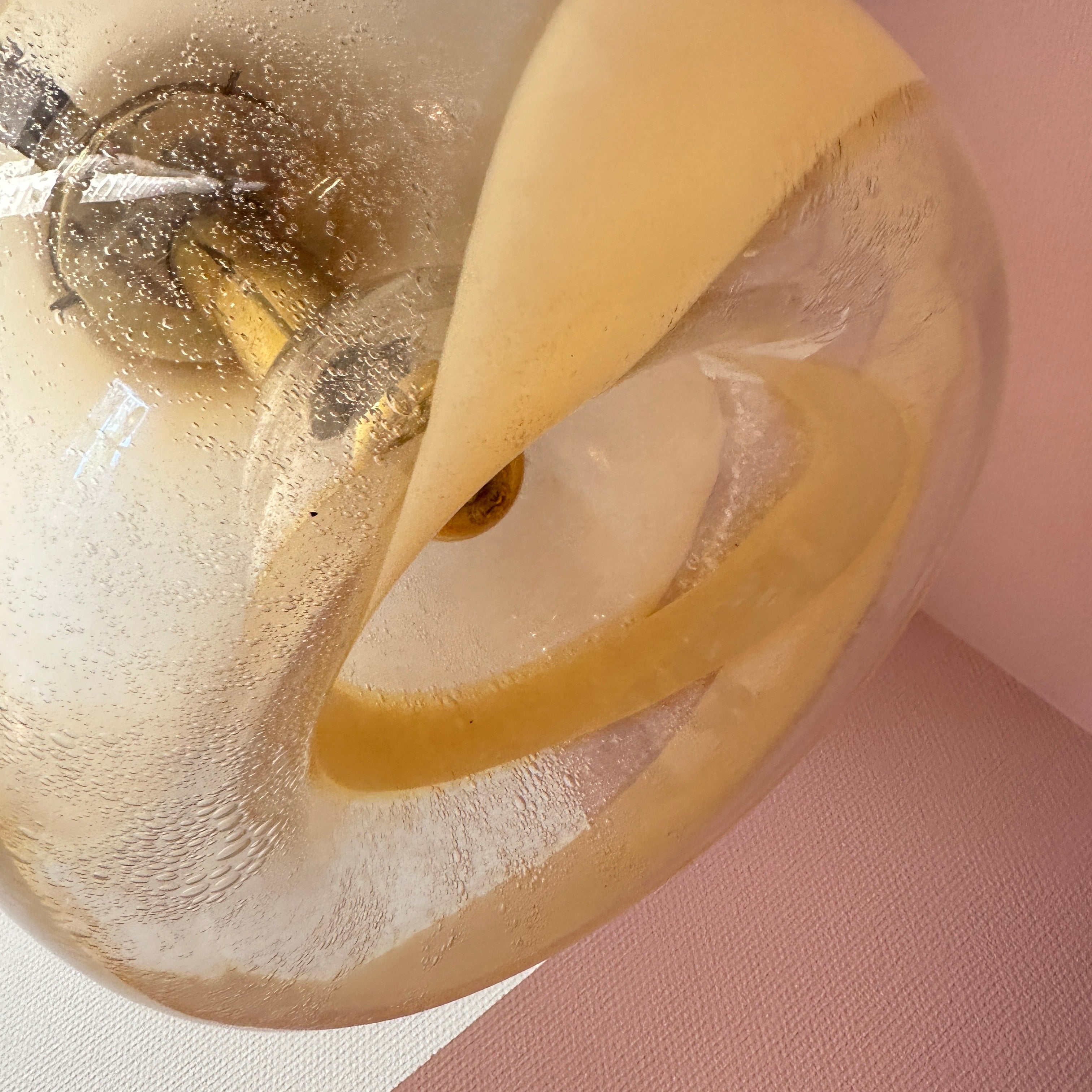 Italian Murano Glass Swirly Donut Hanging Light image 8