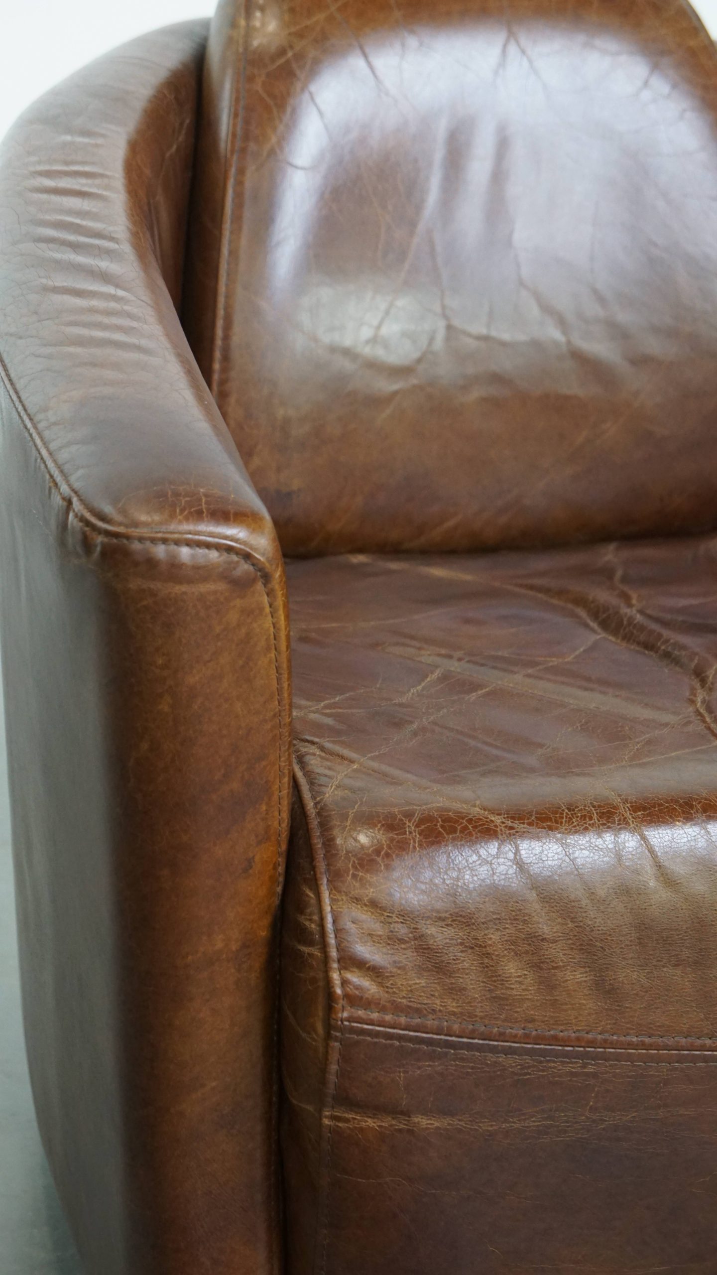 Set Van 2 Unieke En Comfortabele Bruine Rundleren Aviator Design Fauteuils/ Armchairs image 12