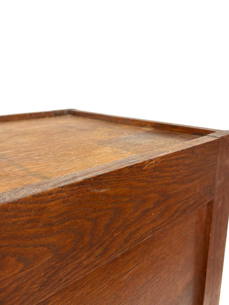 Antieke Oude Eiken Notariskast Eye Catcher Ladekast Jaren 30 image 21
