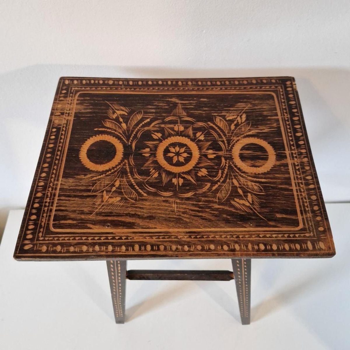 Vintage Krukje Houtsnijwerk Piëdestal Plantentafel image 6