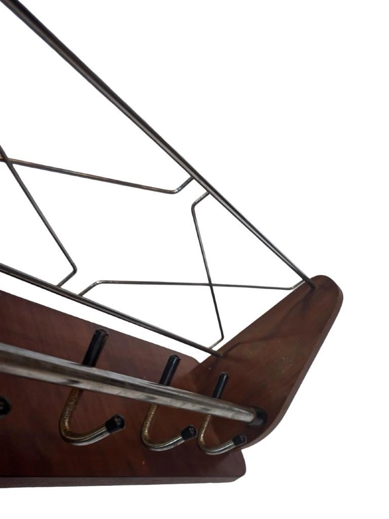 Vintage Wandkapstok Teak En Chroom Jaren 60/70 image 16