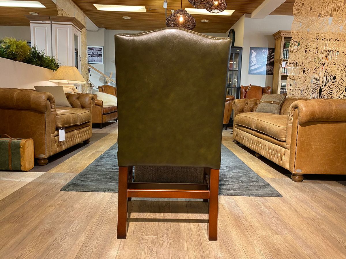 2 X Engelse Chesterfield Fauteuils/stoelen In Nieuwstaat Antiek Groen image 10