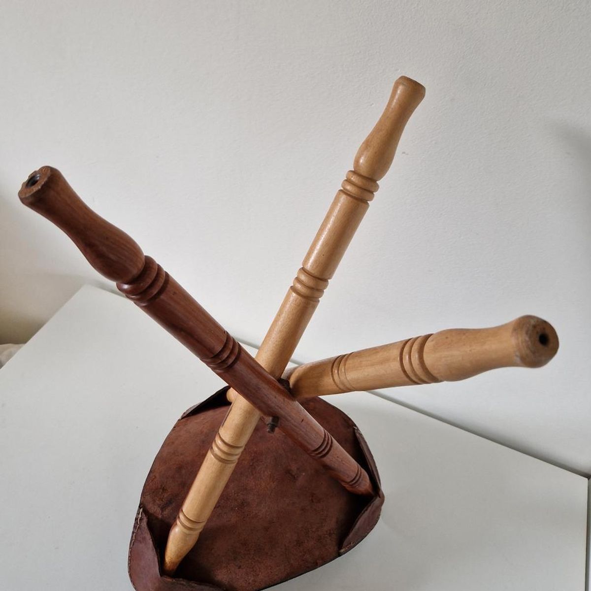 Vintage 3 Poot Krukje Uitvouw Kruk Bijzettafel Brutalist image 7