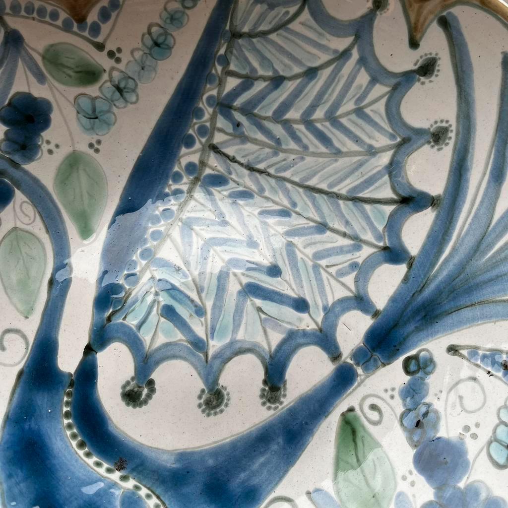 Handmade Gesigneerde Keramiek Schaal Pauw Vintage image 10