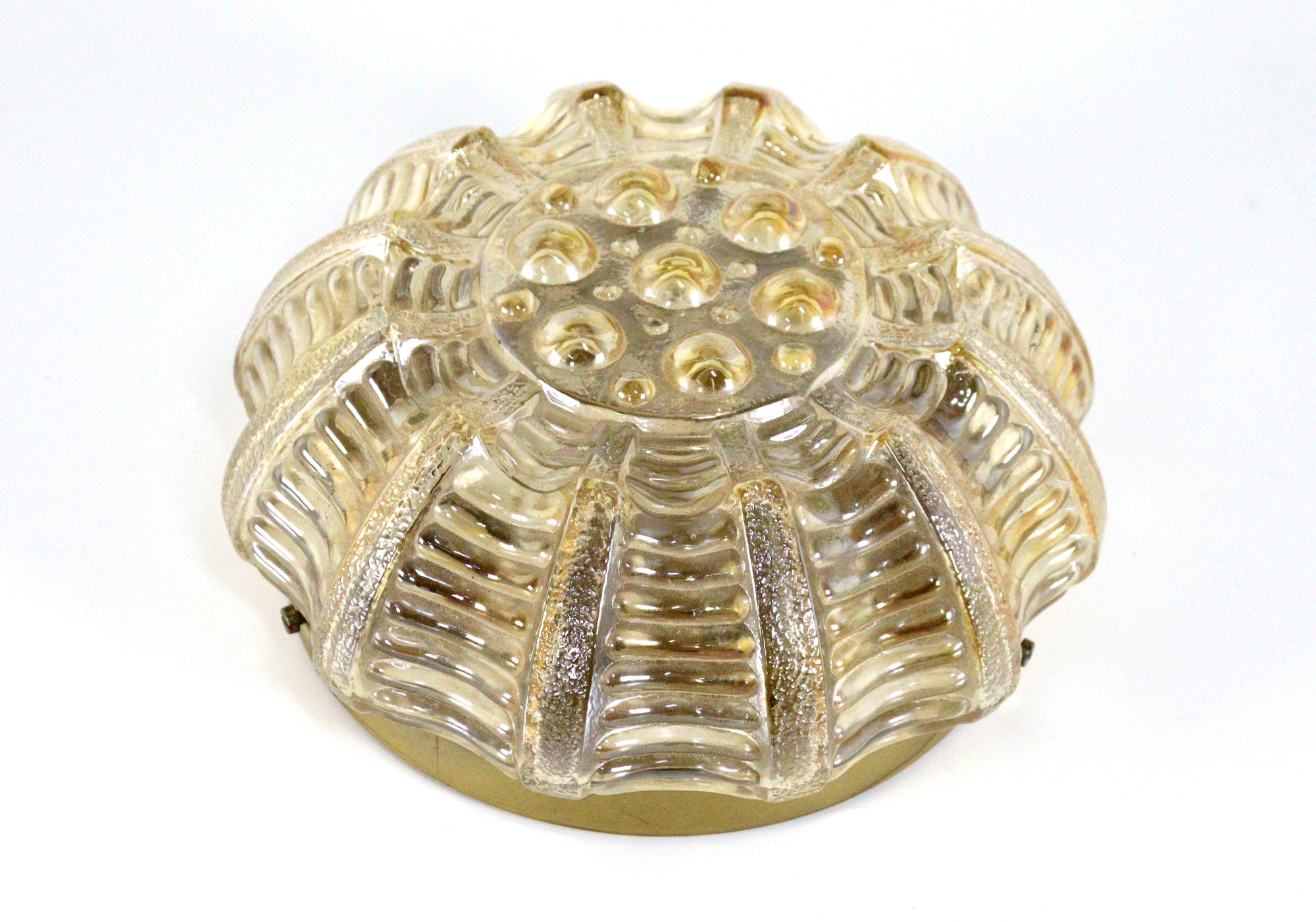 Amberkleurige Plafondlamp Plafonnière Vintage Lamp image 8