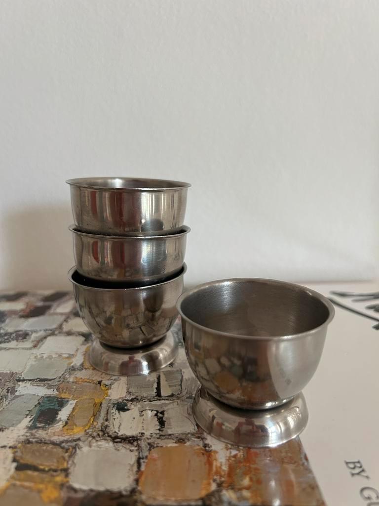 4x Vintage Rvs Eierdopjes image 3