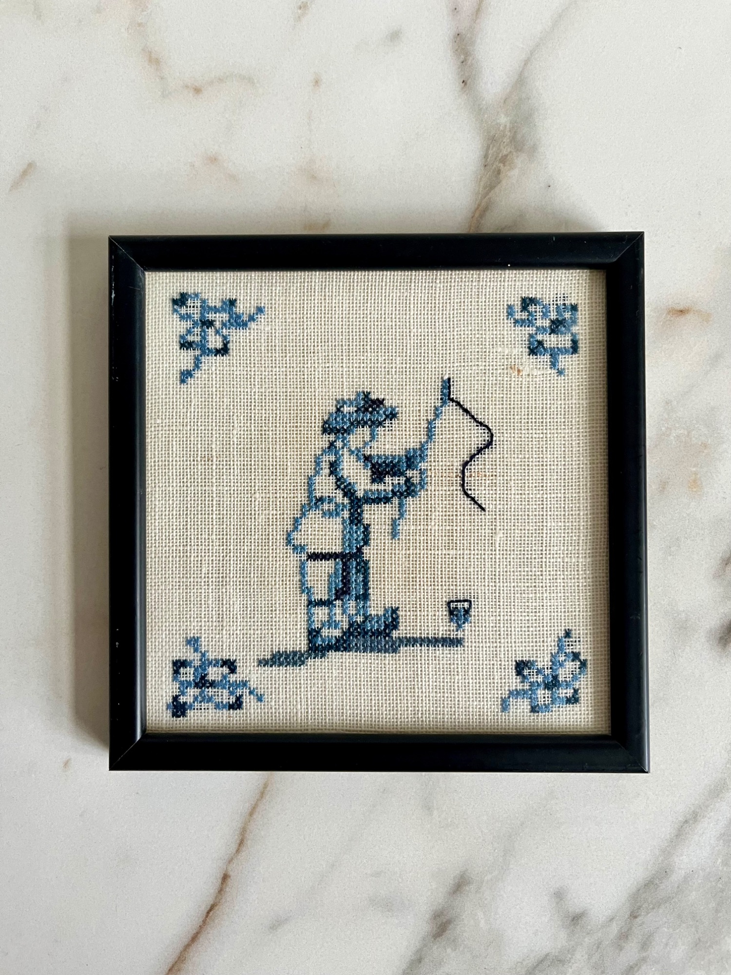 4x Dlefsblauwe Tegel Als Burduurwerk image 4