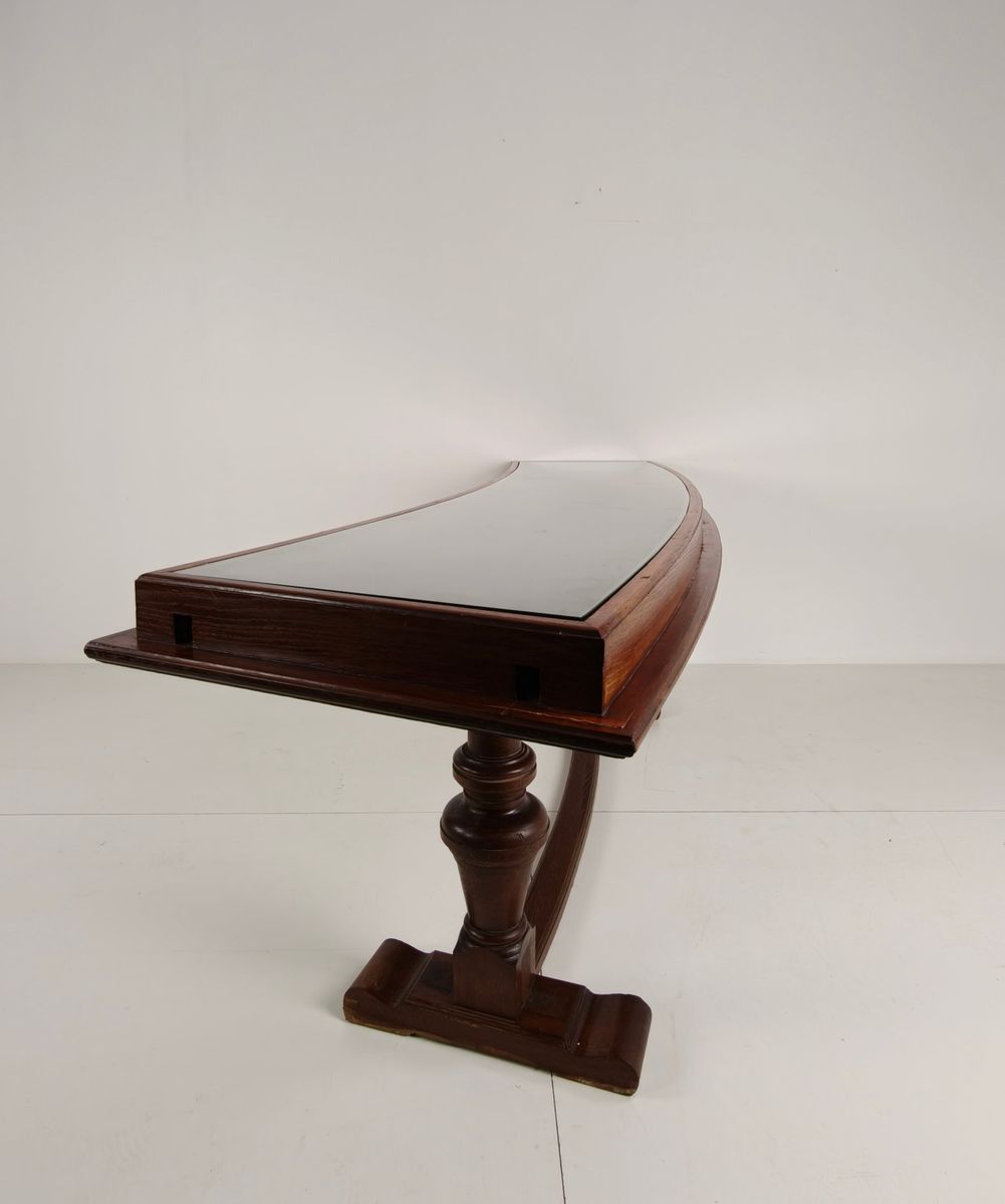 Eikenhouten Museumvitrinekast Uit De Jaren 40-50 – Horizontaal Gebogen Model image 5