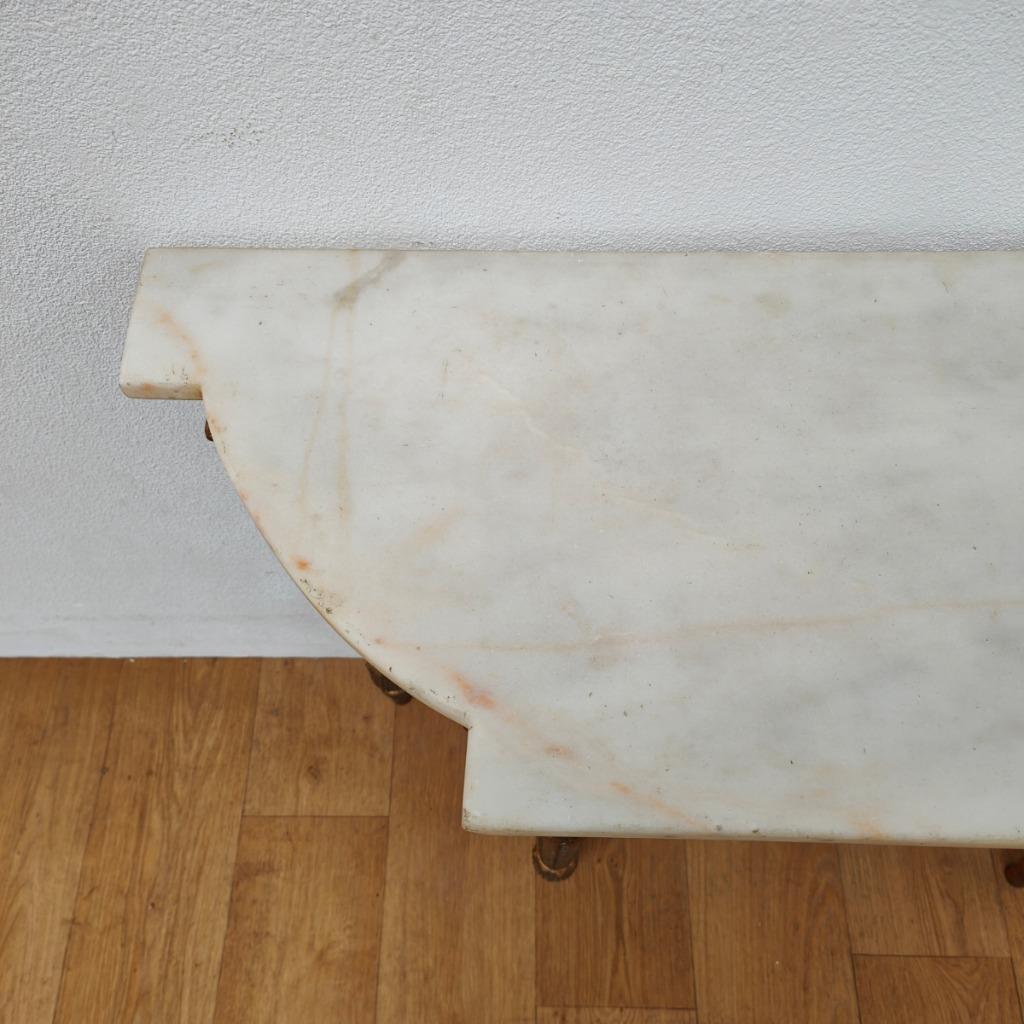 Vintage, Antieke Wandconsole Sidetable, Wandtafel Met Marmer Blad En Spiegel image 17