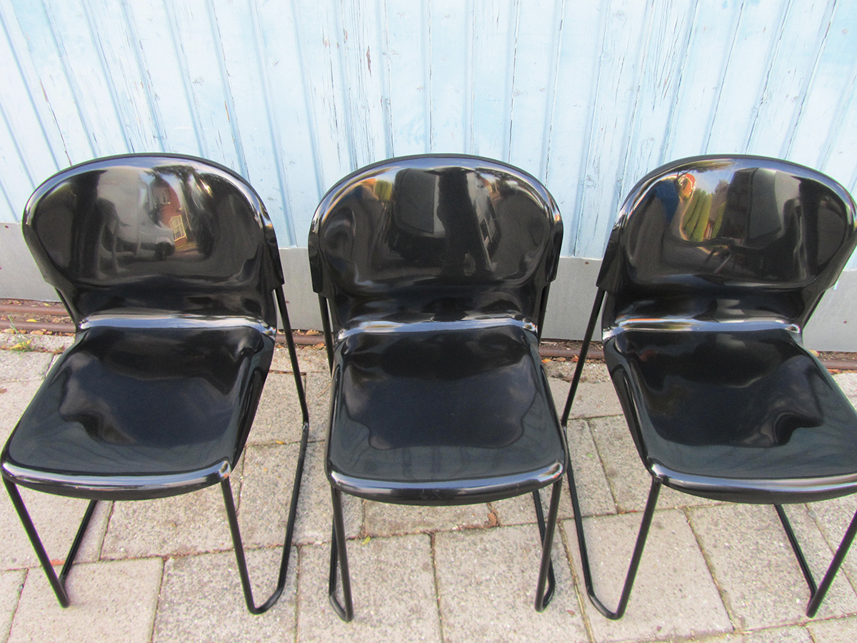 3 Zwarte Retro Design Stoelen Gerd Lange Drabert image 4