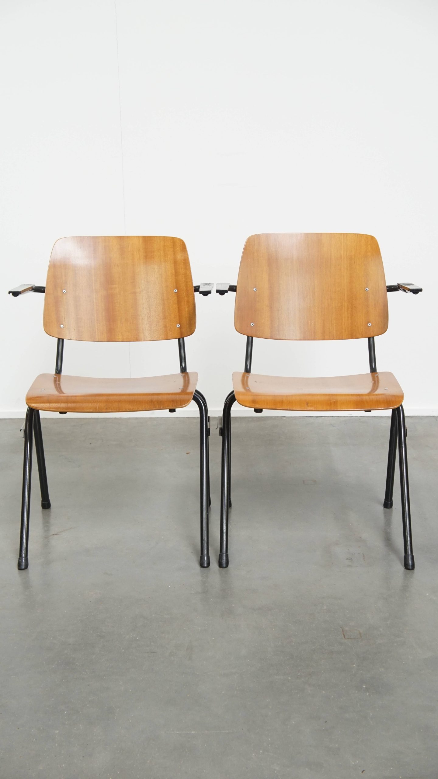 Set Van 6 Vintage Jaren ’60 Dutch Design Marko School/kantine/eetkamerstoelen Met Armleuningen image 12