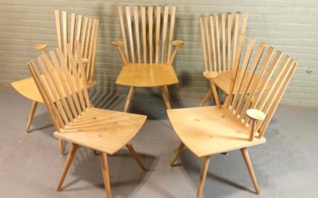 Set Van 5 Deens Design 'mikado' Stoelen, Kvist image 14