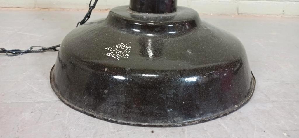 Vintage Industriële Emaille Hanglamp, Zwart image 14