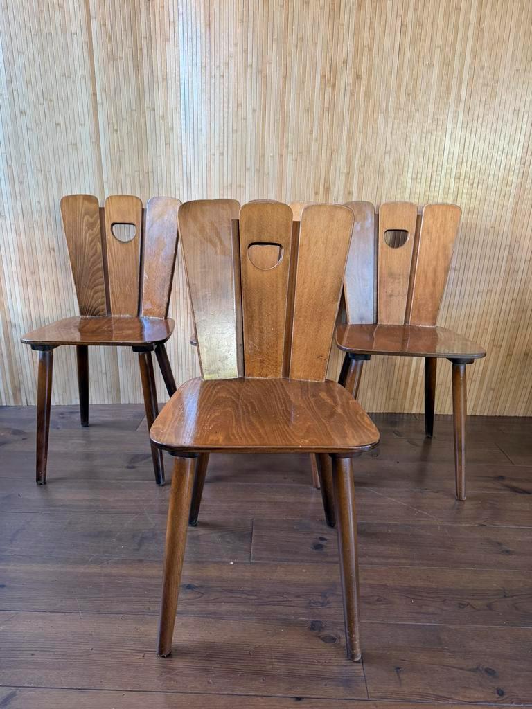 4X Franse Brutalist Stoelen image 11