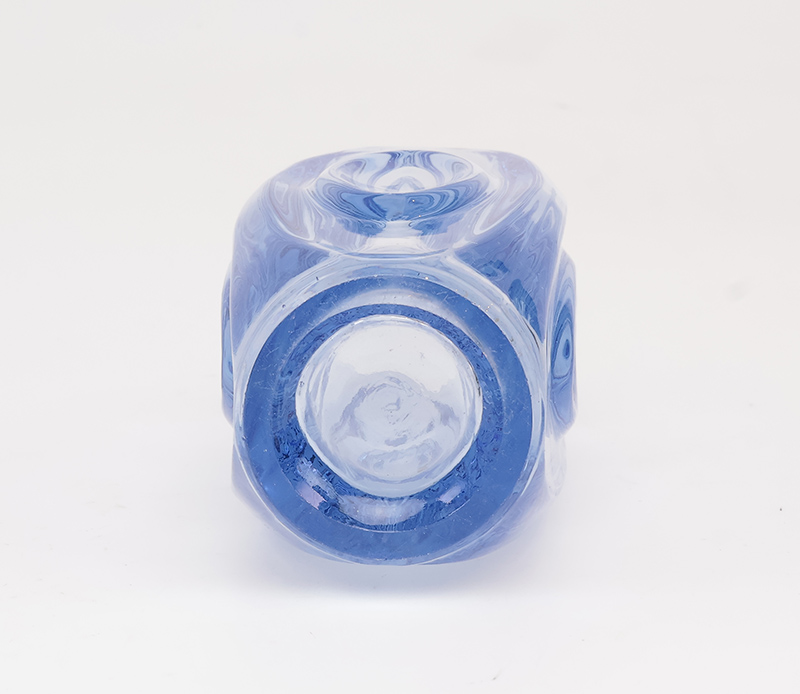Sklo Union Bullet Vaasje Blauw, 1950s image 7