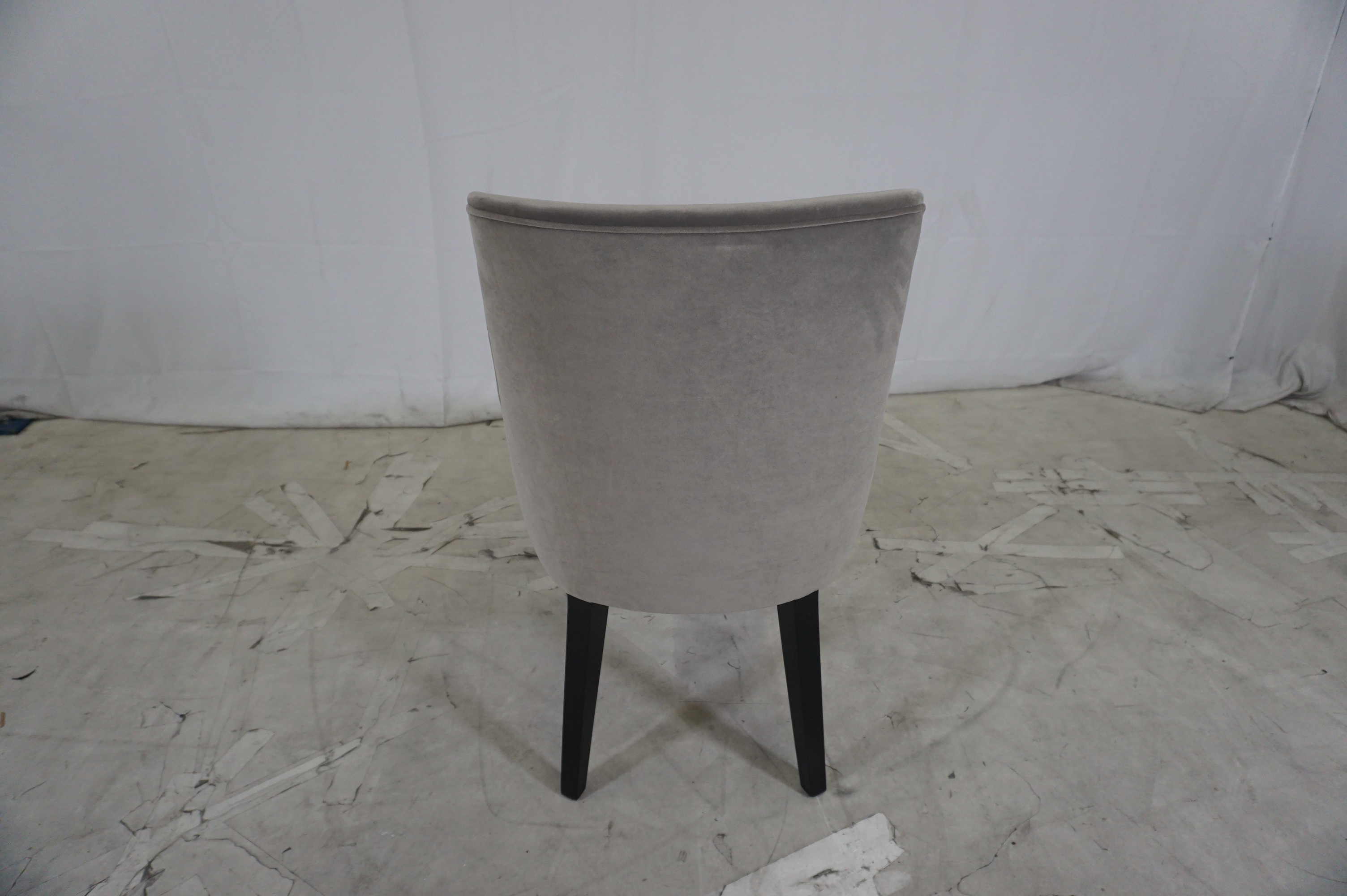 2x Eetkamerstoel Hout Fluweel Grijs Zilver image 7