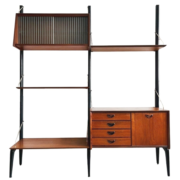Mid-century Louis Van Teeffelen Wébé Wandmeubel Deens Design 1950’s image 4