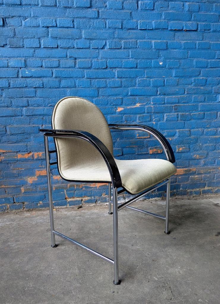 Vintage Arco Bk Eetstoelen -chrome & Zwart- image 10