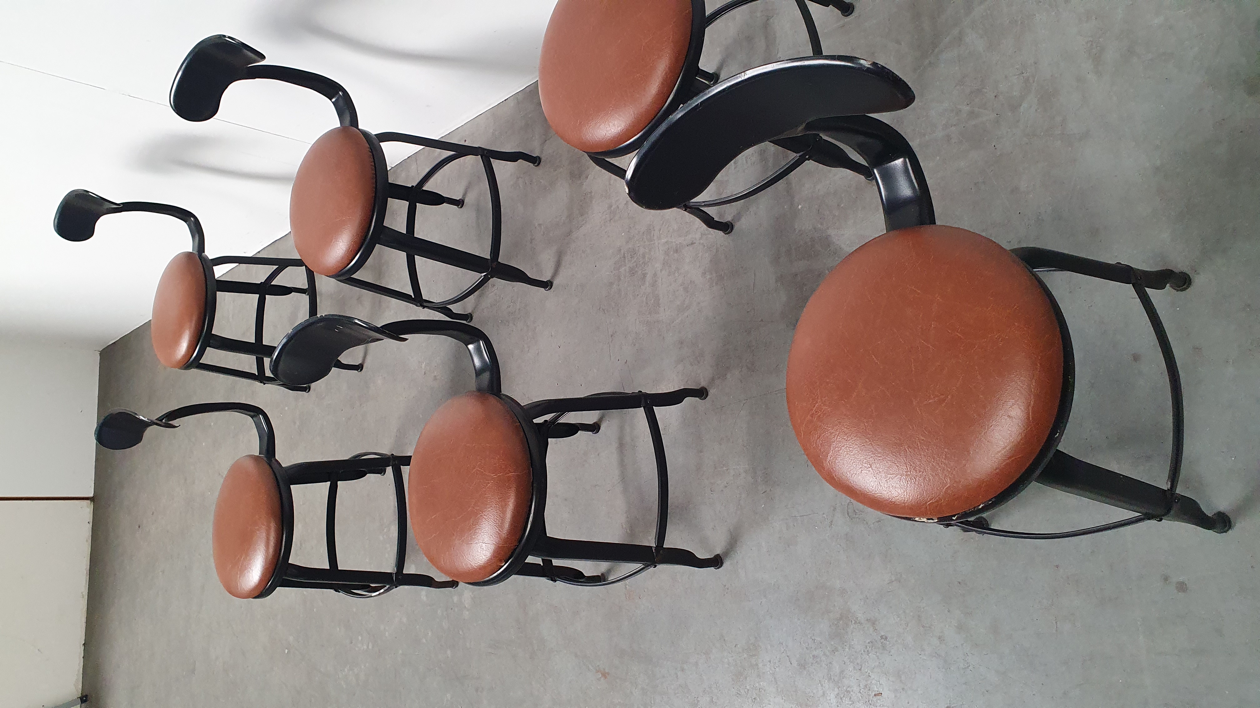 6x Chaise Nicolle Franse Industriële Metalen Design Stoelen image 3