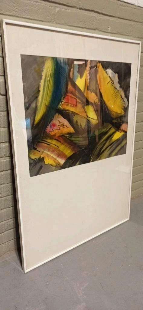 Vintage Origineel Aquarel Schilderij, Ingelijst image 9