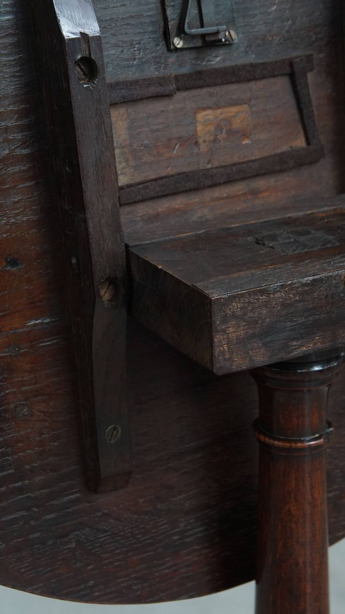 Leuke Antieke Engelse Ronde Wijn/ Tilt Top Table/ Bijzettafel Uit De 19e Eeuw Met Een Rond Blad image 8