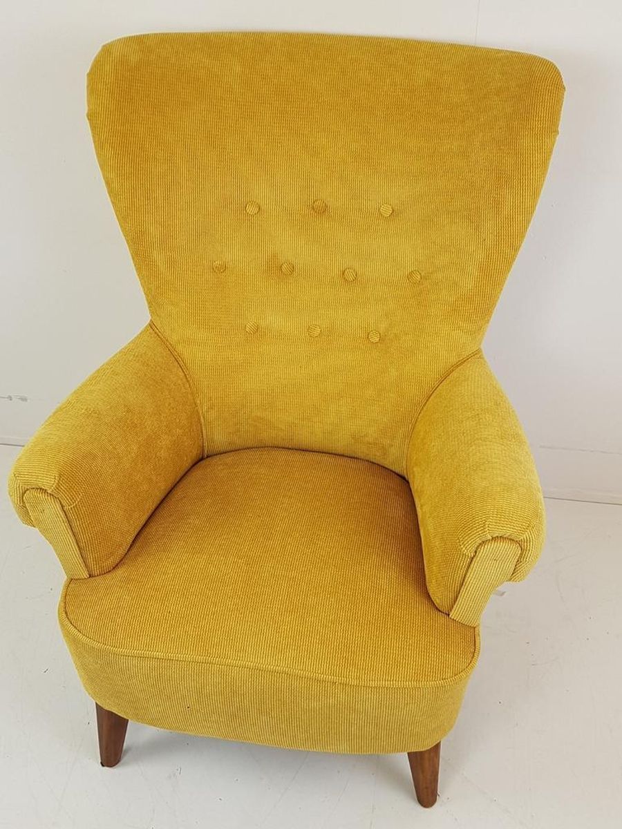 Vintage Artifort Theo Ruth Fauteuil Geel Nieuw Gestoffeerd image 4
