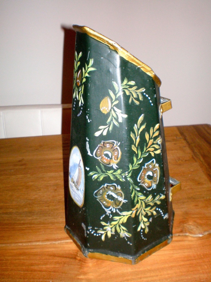 Vintage Geschilderde Metalen Lamp Met Handvat image 3