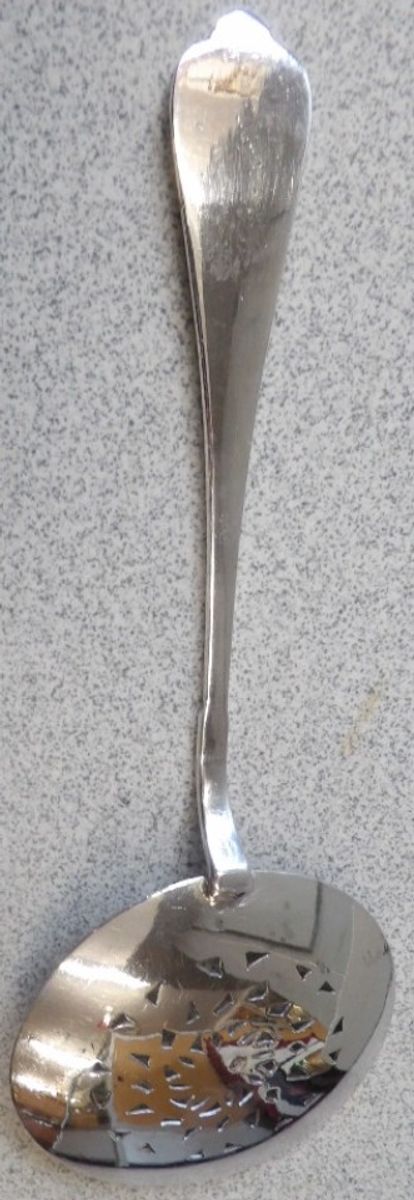 Zilveren Fruitschep/zeef. image 7