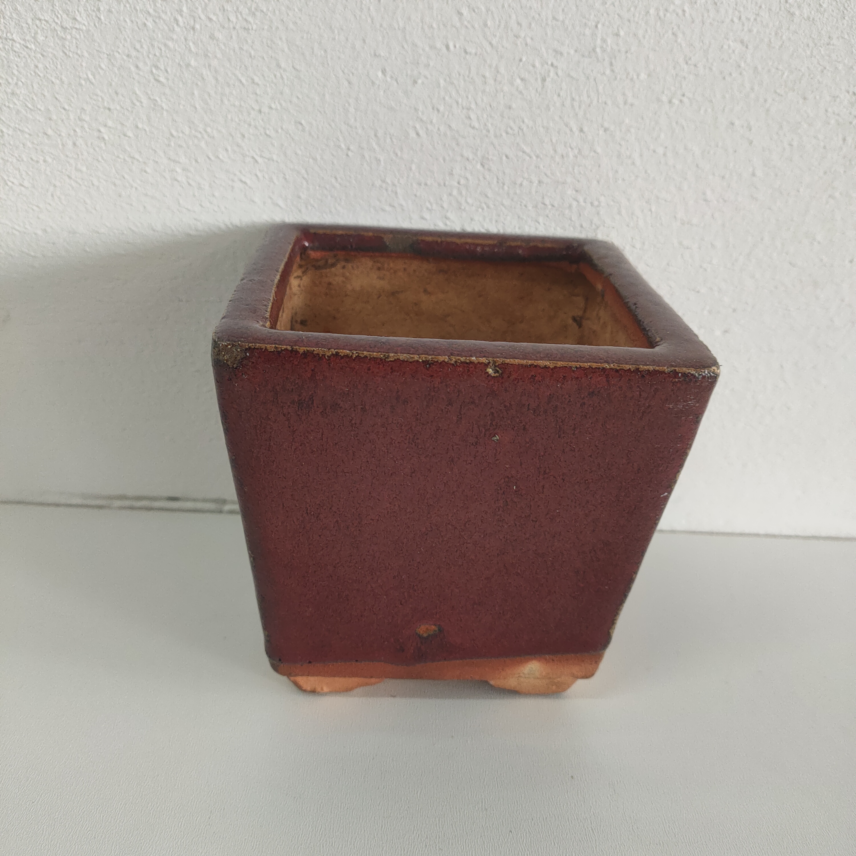 Set Vintage Bloempotten Keramiek Bordeauxrood image 4