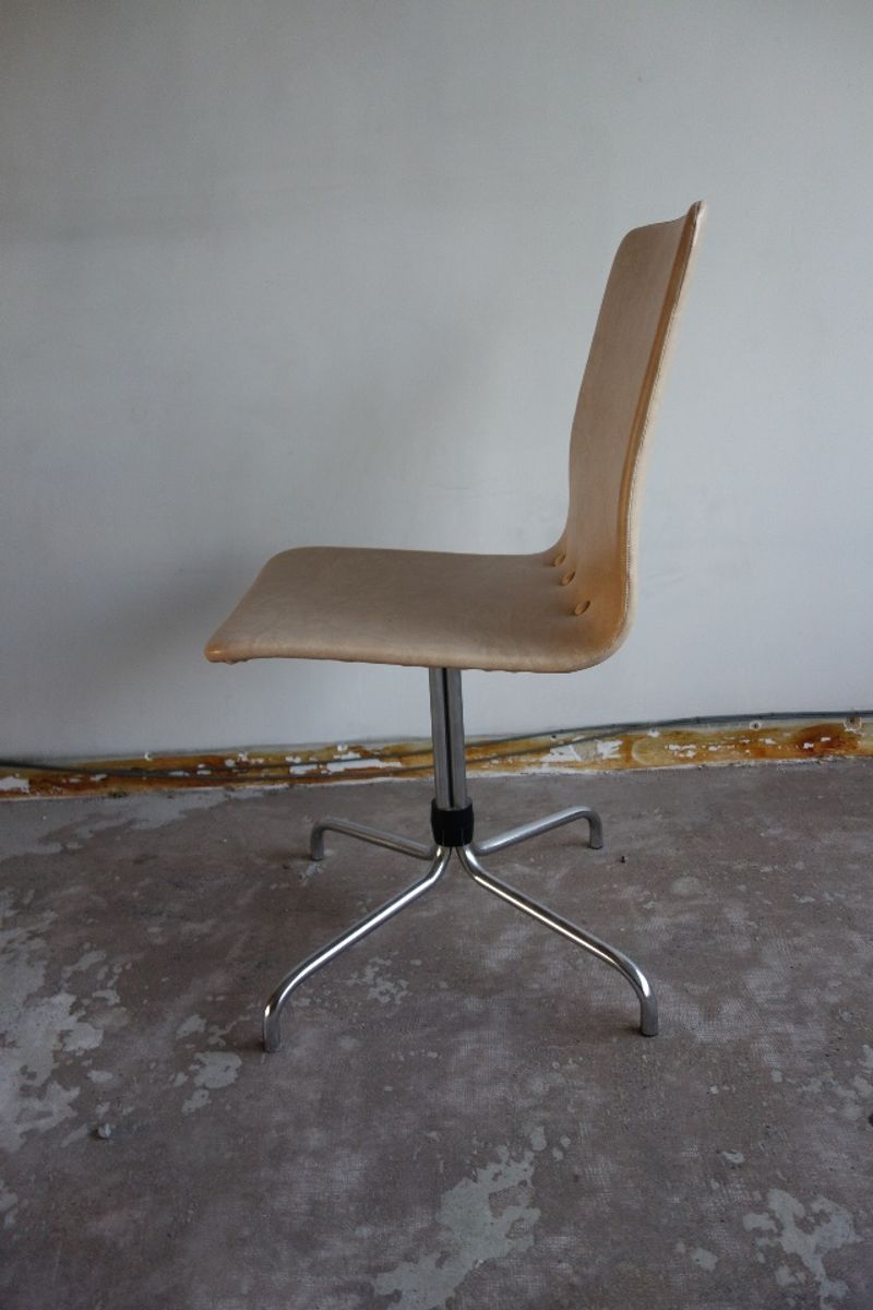 Vintage Brabantia Stoel / Stool / Chair Voor Eetkamer Of Keuken In Beige Kunstleder (skai) image 12