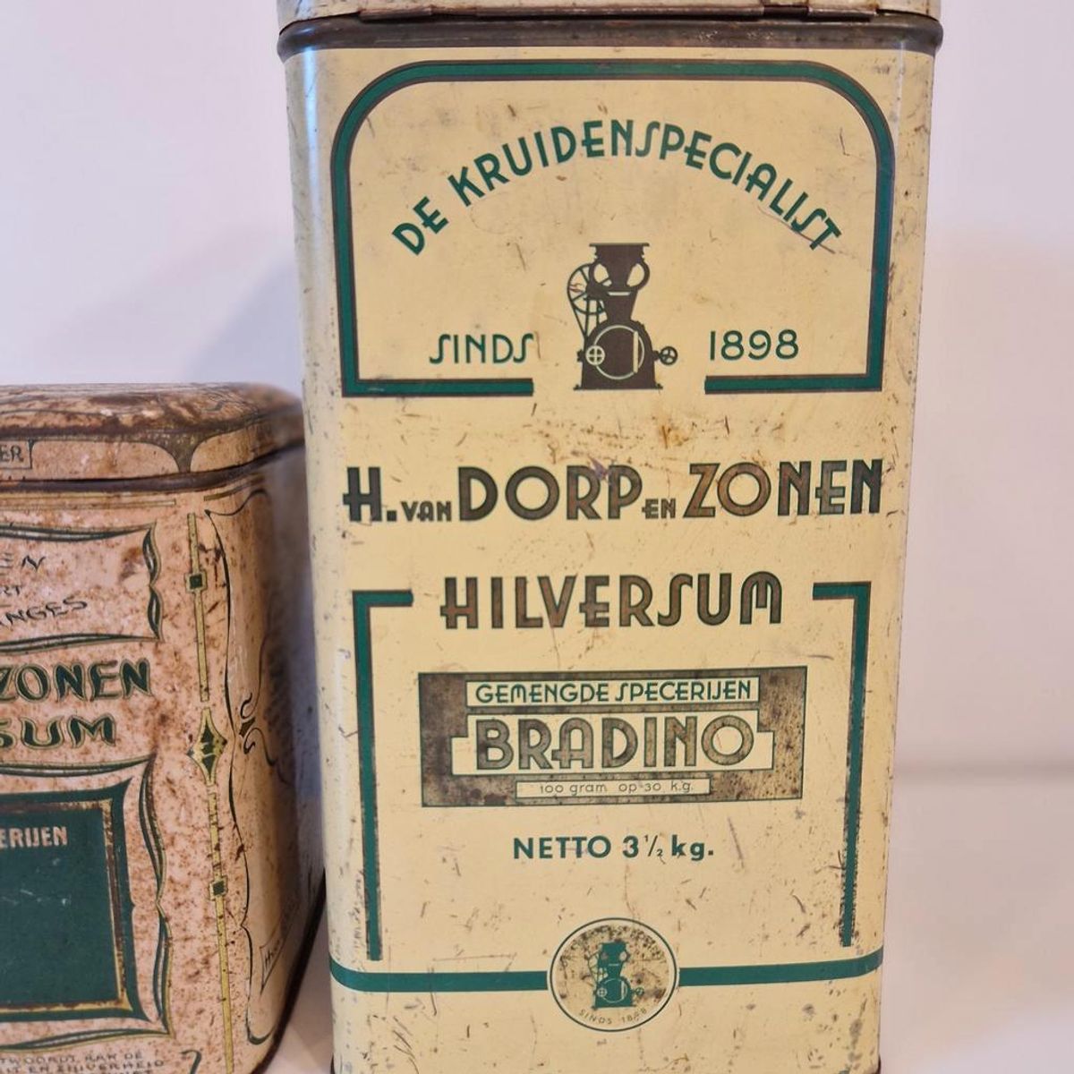 2 Antieke Kruideniers Blikken Hilversum H Van Dorp En Zonen image 3