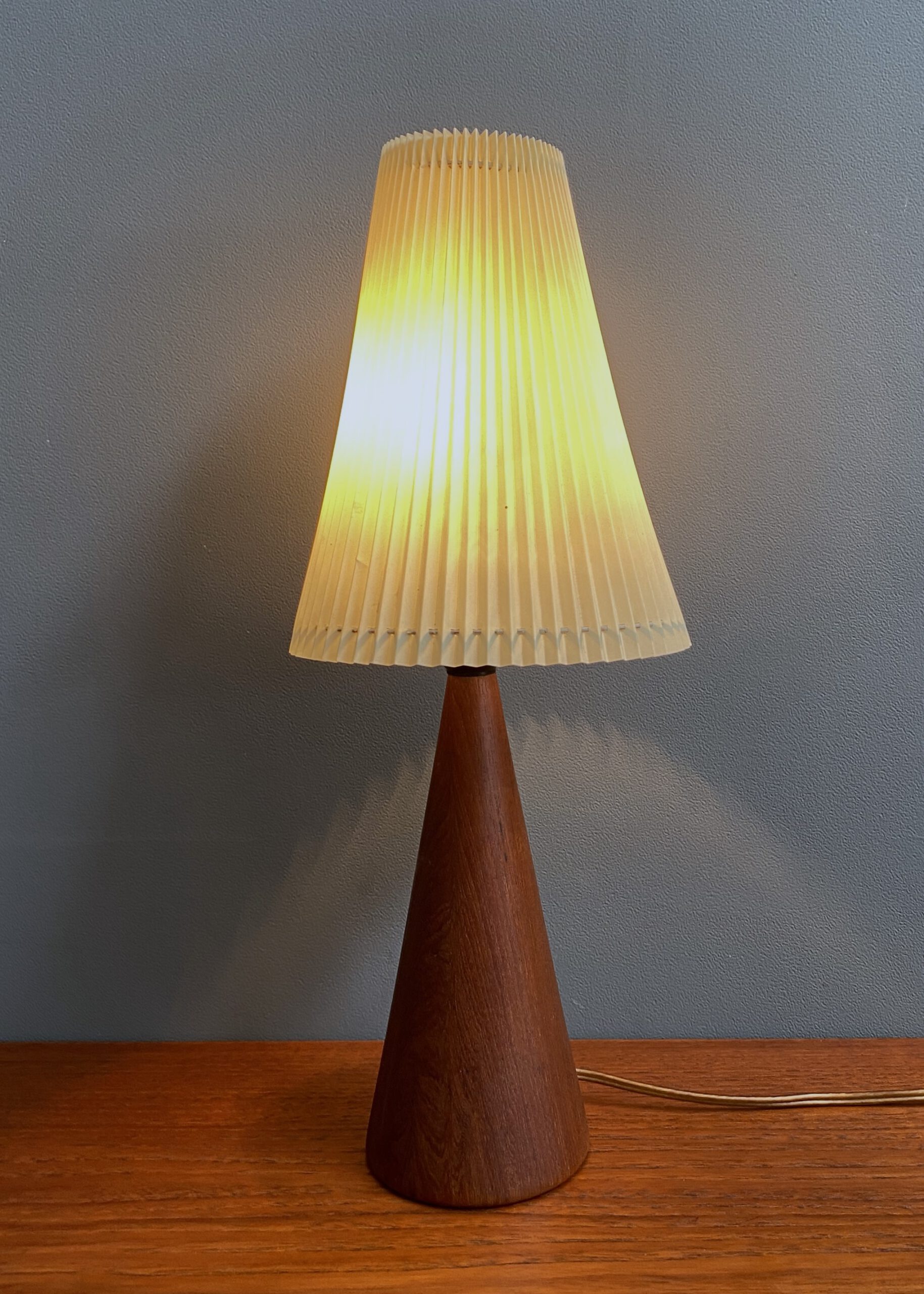 Teak Conic Table Lamp 1960S Denmark image 4