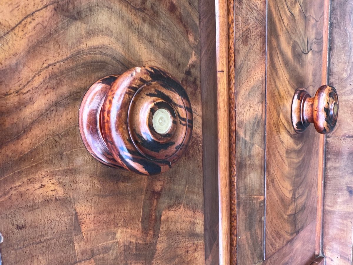 Heel Mooi Antiek Engels Mahonie Driedelig Kabinet, Met Planken En 3 Lades, 210 Cm Hoog image 11
