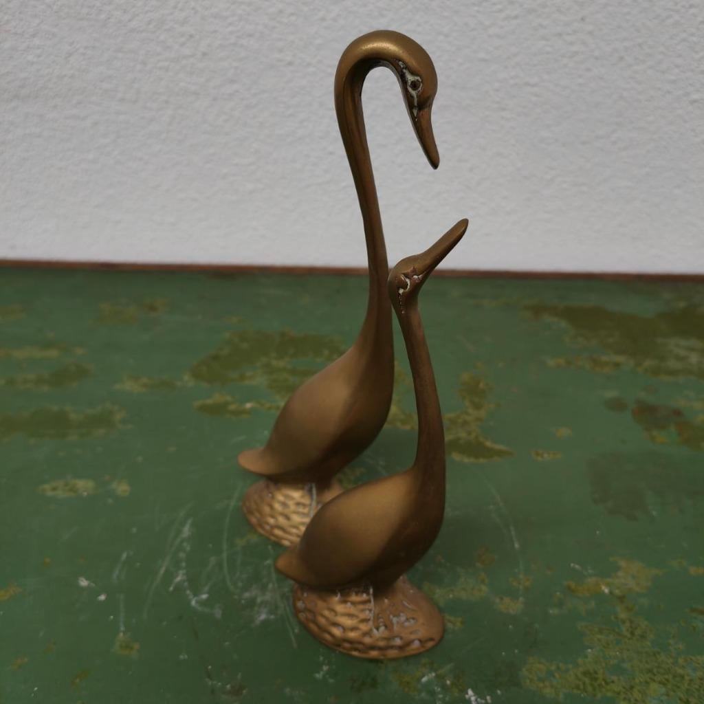 Vintage Messing Beeld Zwanen Of Ganzen, Rosenthal Netter image 10