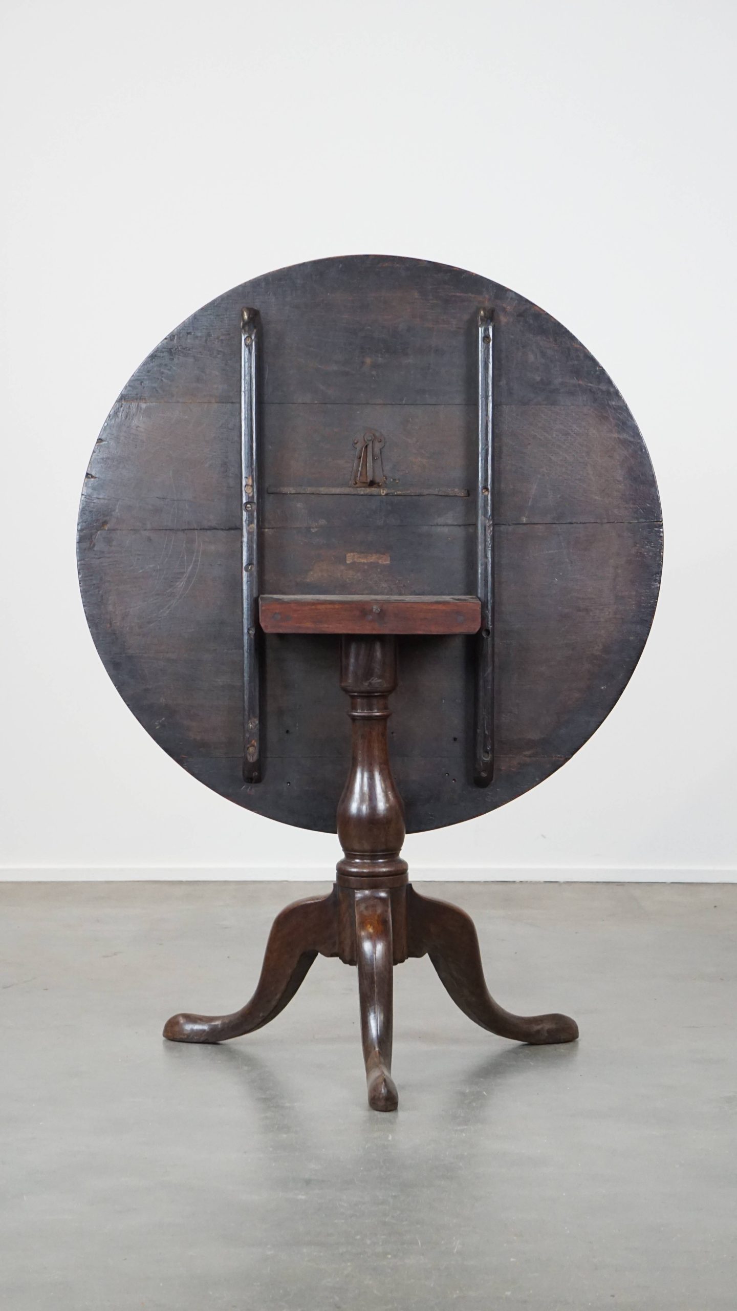 Grote Eind 18E Eeuwse Antieke Eikenhouten Engelse Tilttop Tafel image 5