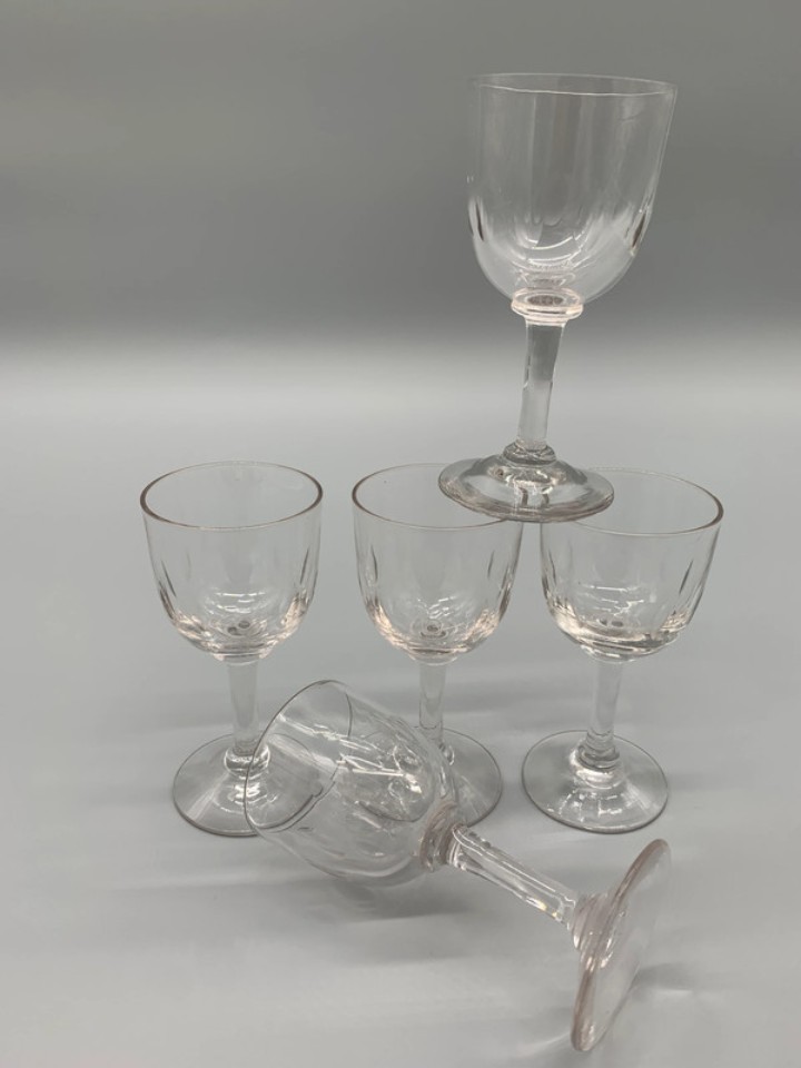 Set Geslepen Voetglaasjes Antiek 5 Stuks image 6